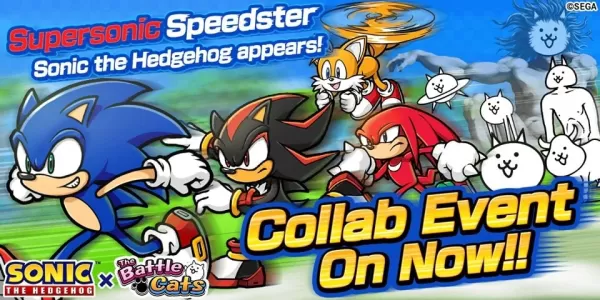 Sonic entra na batalha em colaboração com The Battle Cats