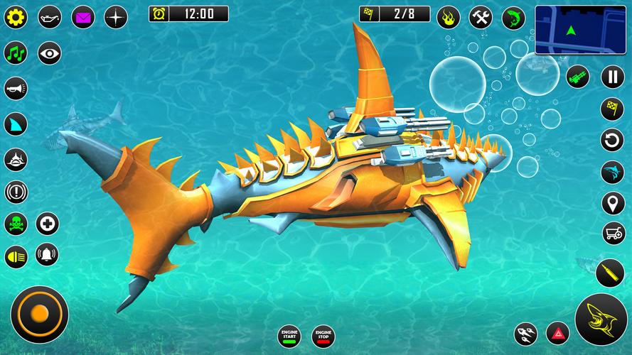 Shark Robot Car Game 3d Captura de tela 2