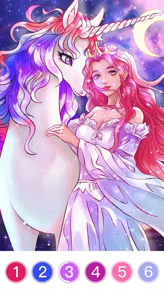 Fantasy Coloring Game, Paint by Number Offline 스크린샷 2