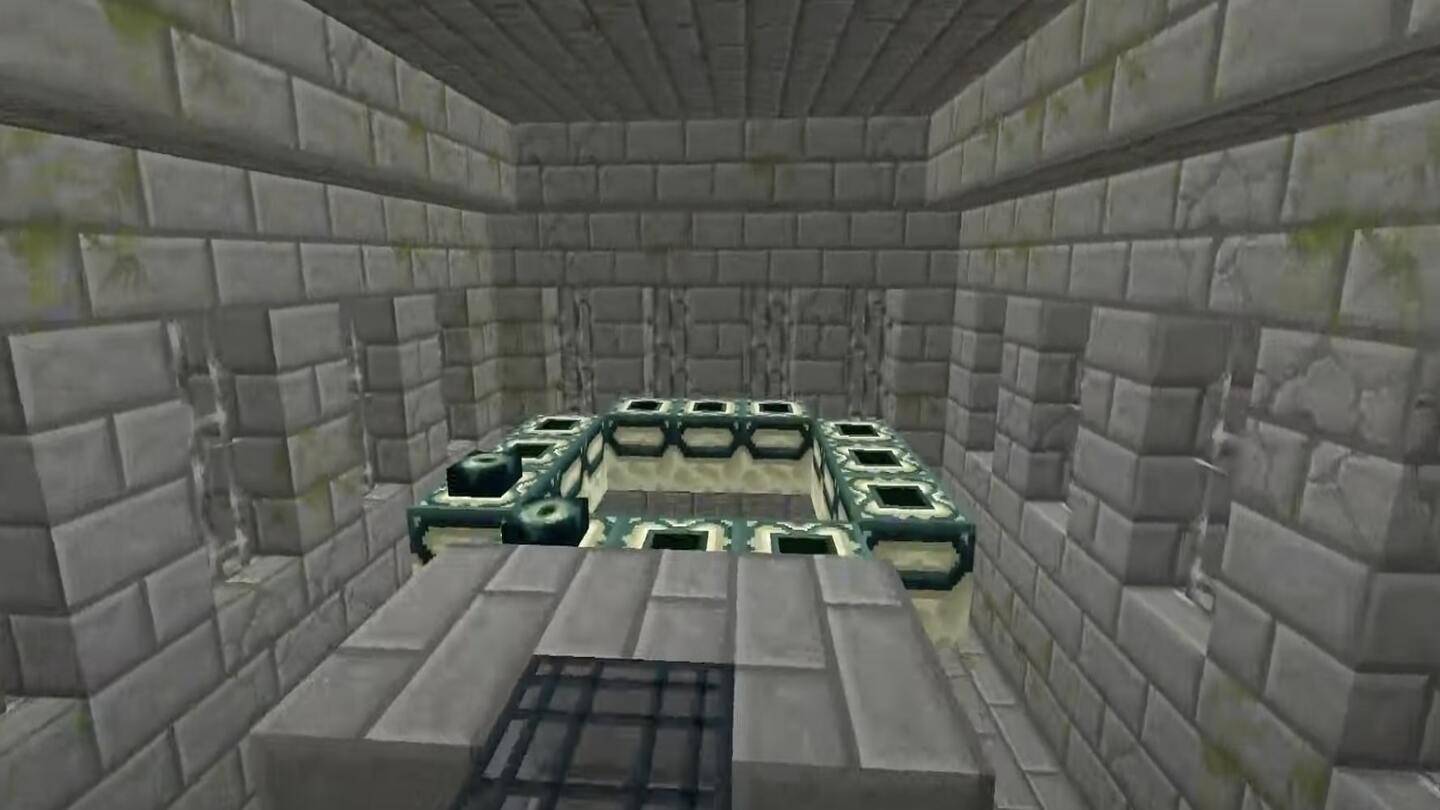 Sala del Portal del Ender en una Fortaleza de Minecraft