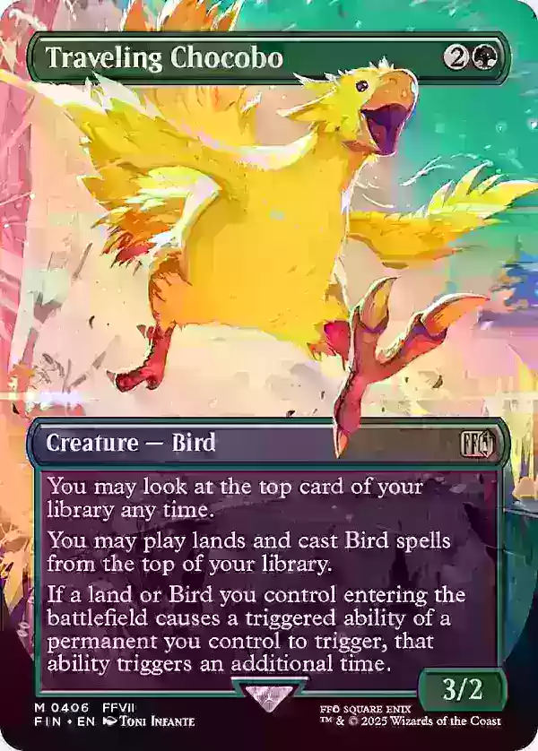 Traveling Chocobo Borderless Card