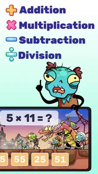 Math games: Zombie Invasion 螢幕截圖 2