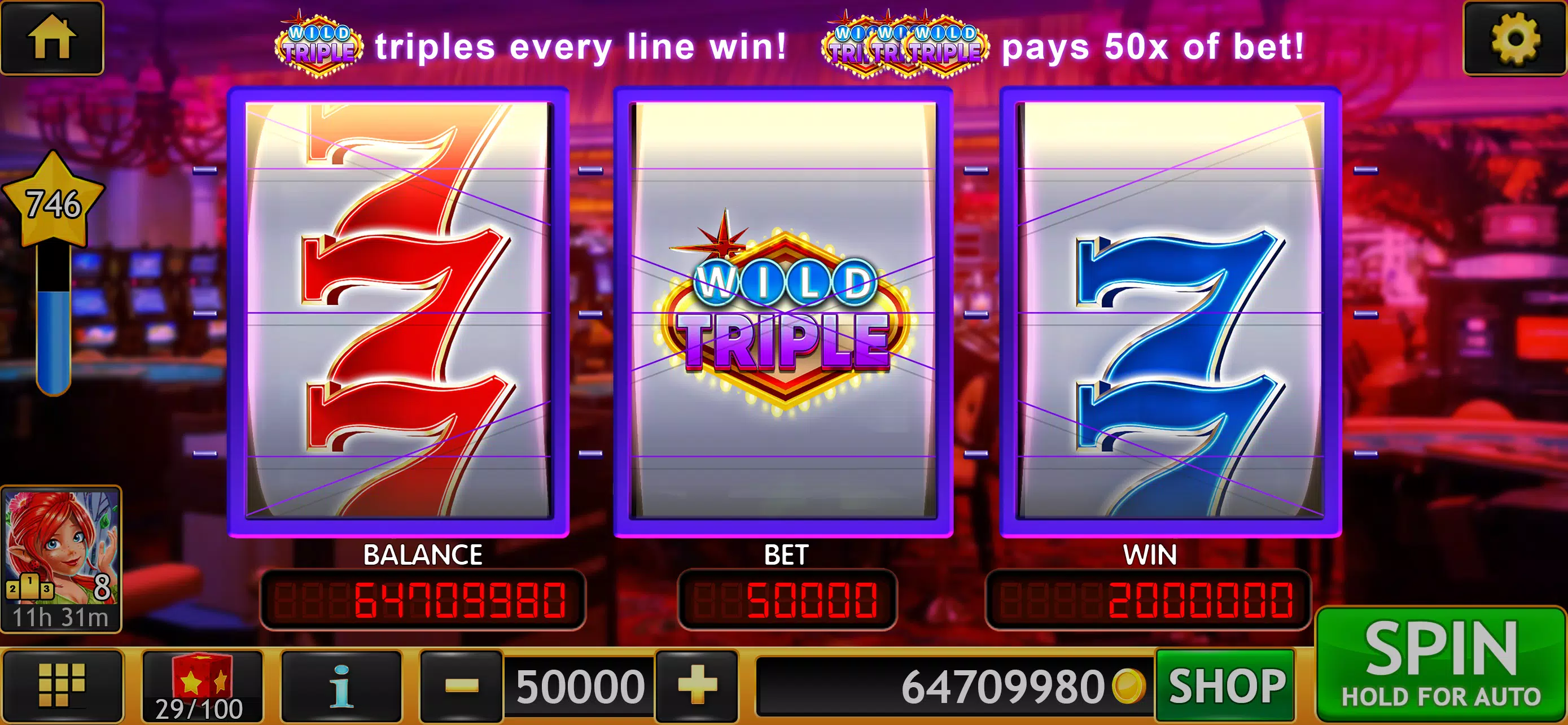 Wild Triple 777 Slots Casino 螢幕截圖 0