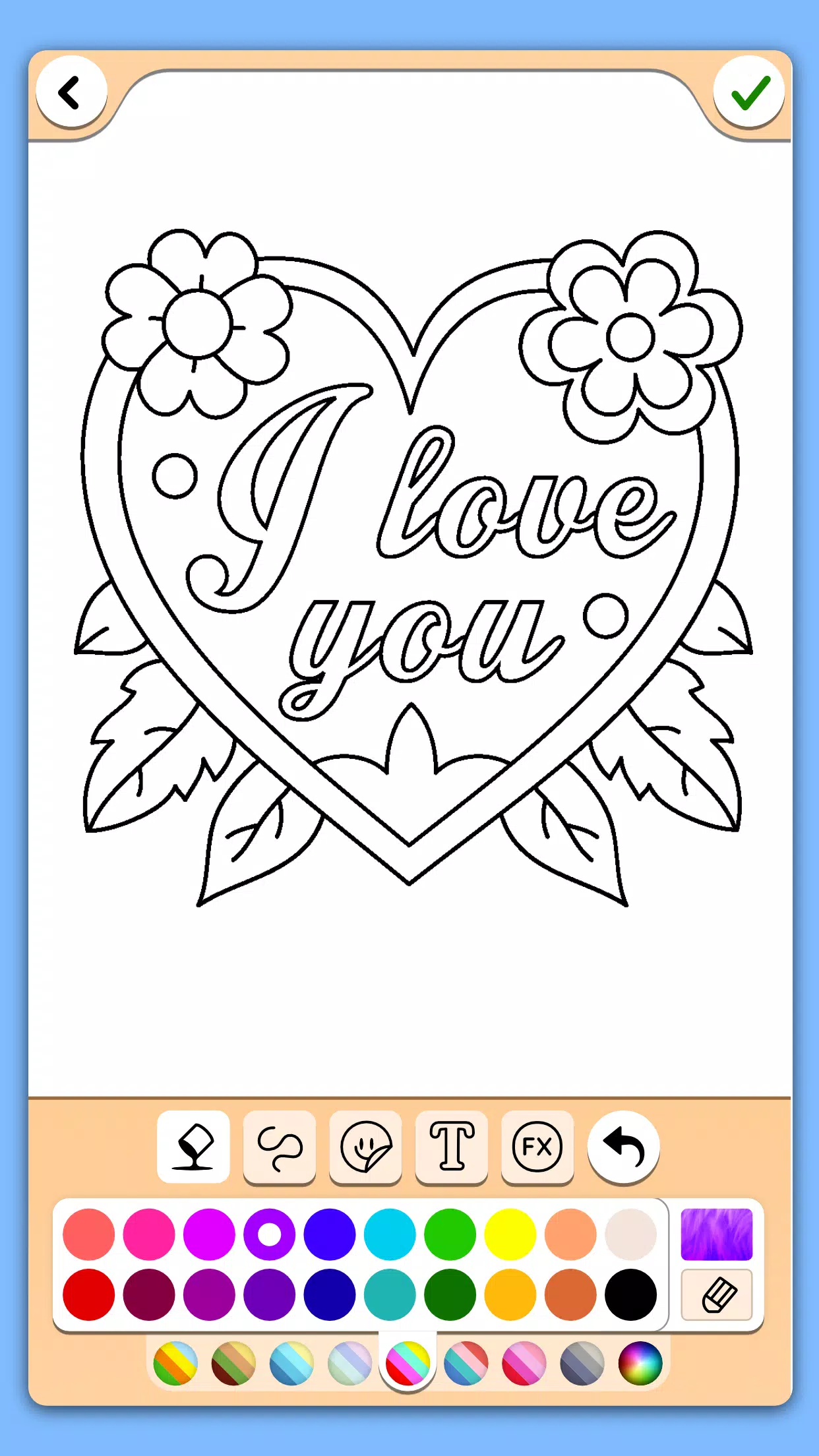 Valentines love coloring book ဖန်သားပြင်ဓာတ်ပုံ 2