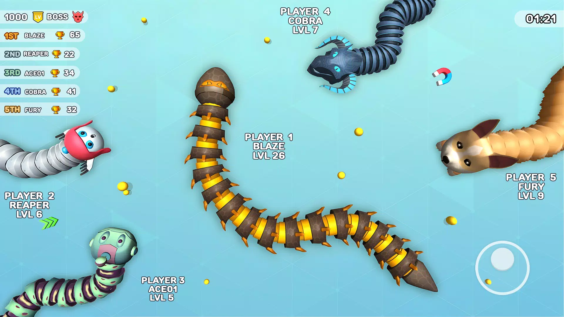 Worms Clash - Snake Games Schermafbeelding 1