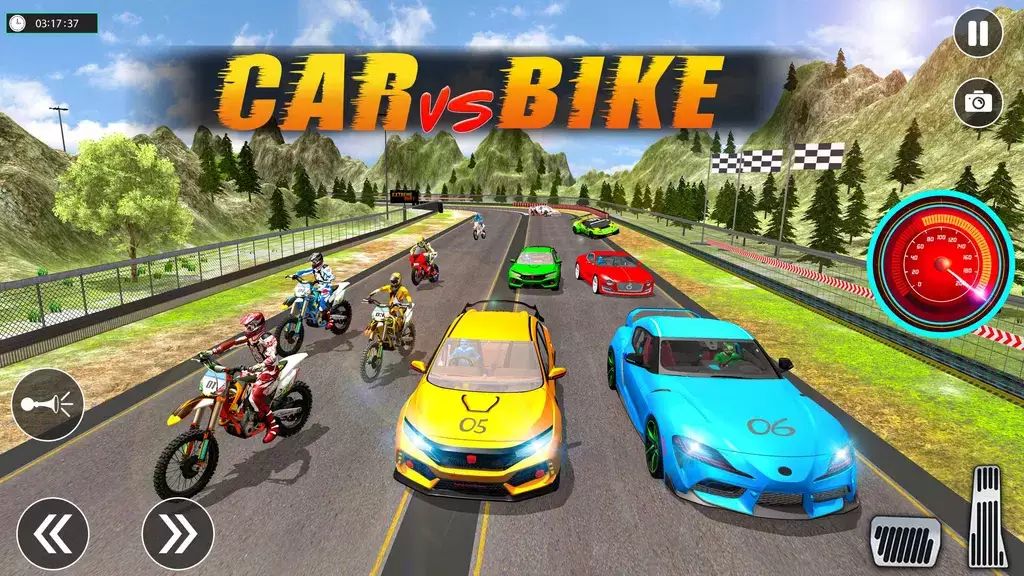 Sports Car vs Bike Racing スクリーンショット 0