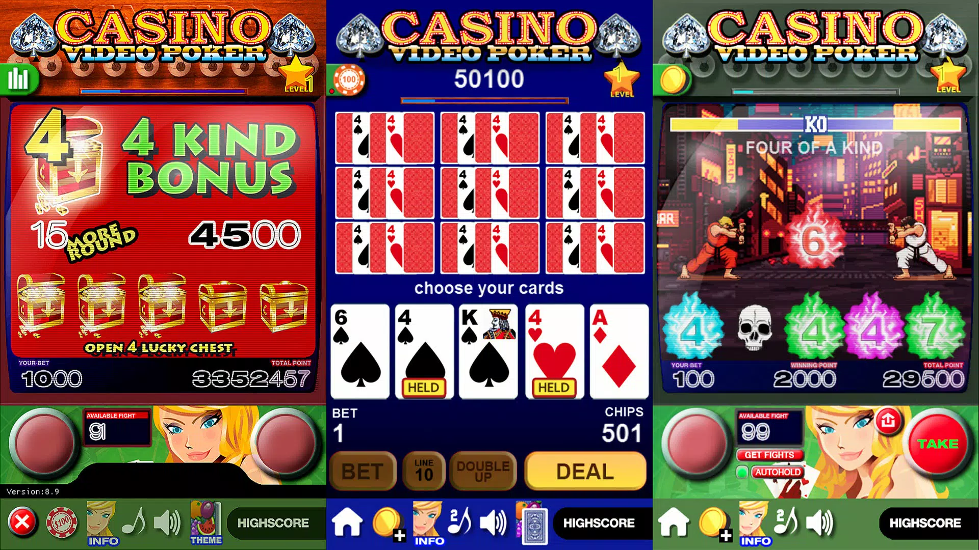 Casino Video Poker Schermafbeelding 1