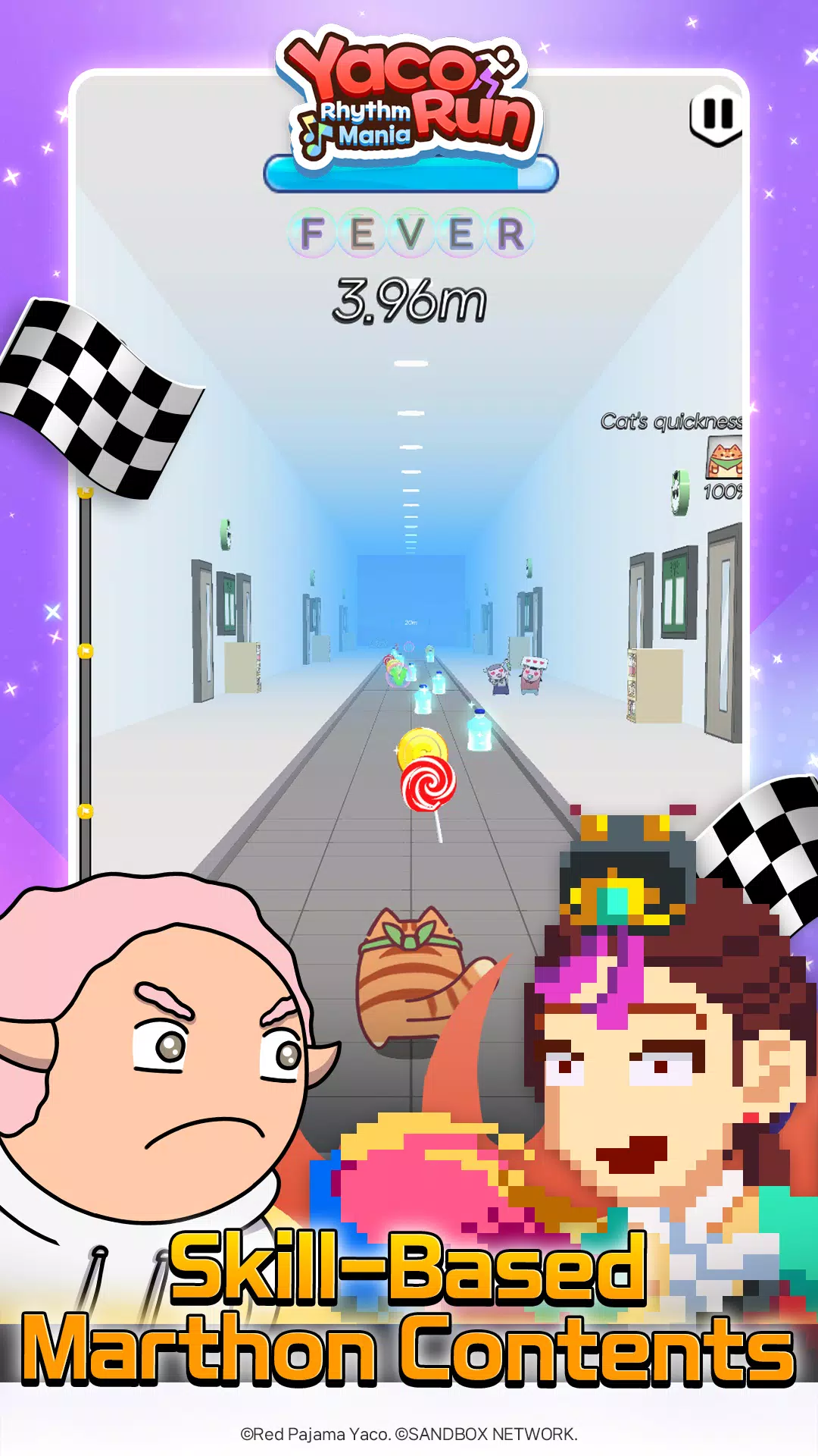 Yaco Run Rhythm - Cat SnackBar Screenshot 3