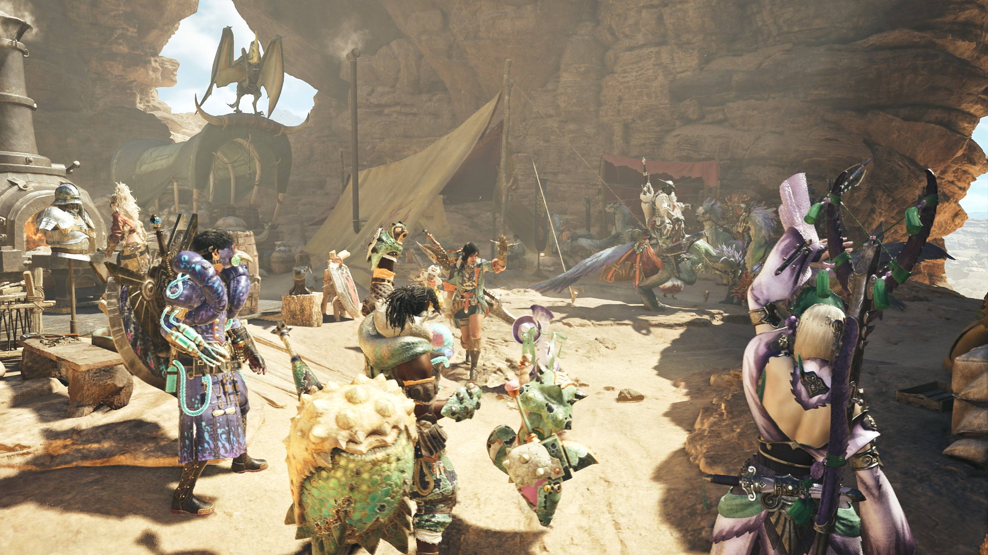 Monster Hunter Wilds Endgame Gathering Hub Screenshot