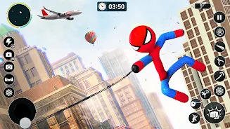 Flying Spider Rope Hero Games Capture d'écran 2