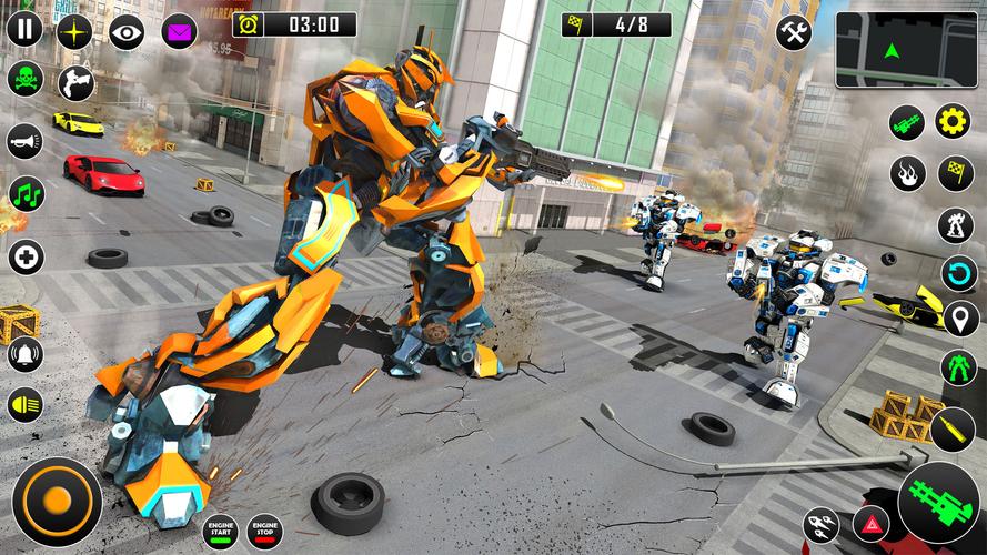 Shark Robot Car Game 3d Captura de tela 3