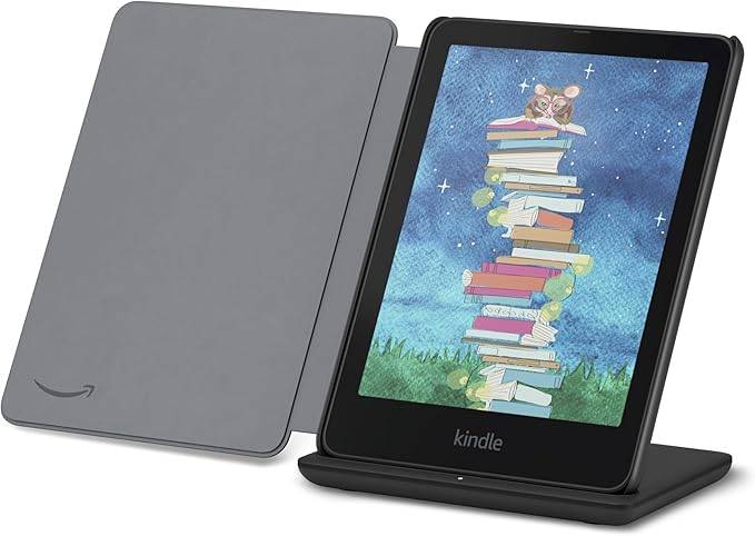 Amazon Kindle Clousoft Signature Edition Essentials Bundle, в том числе Kindle Colorsoft Signature Edition (32 ГБ)-черный, кожаный обложка на оболочке и беспроводной зарядной док