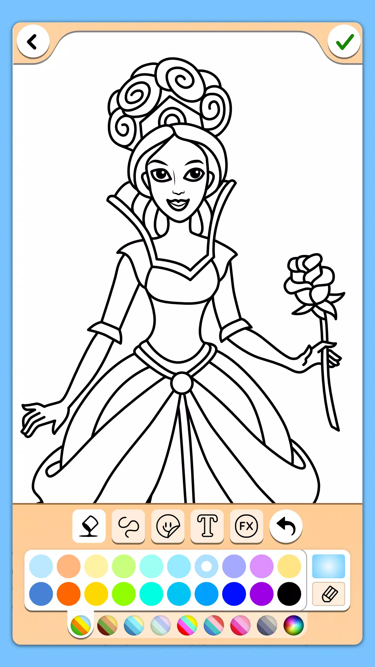 Princess Coloring Game Schermafbeelding 2