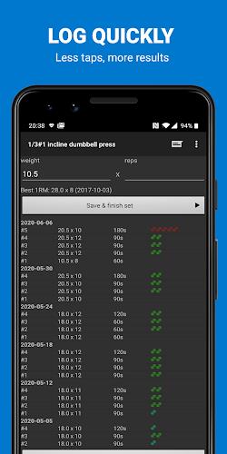 Bodybuilding Workout Log Screenshot 1