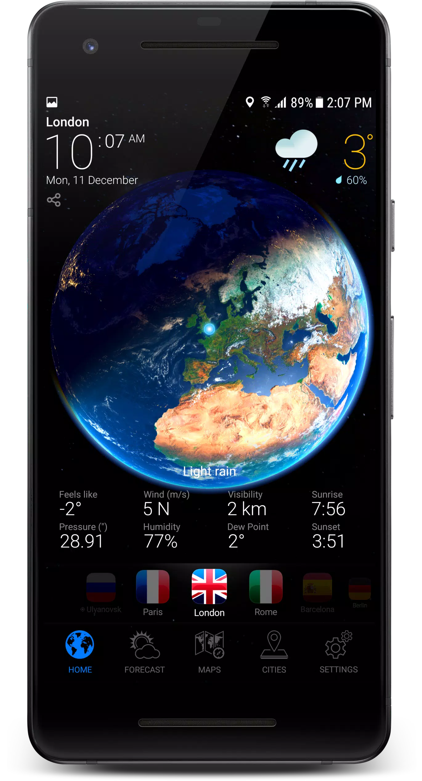 3D EARTH PRO - local forecast 螢幕截圖 0