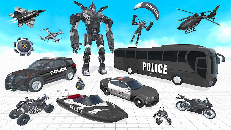 Police Bus Robot Bike Games Zrzut ekranu 2