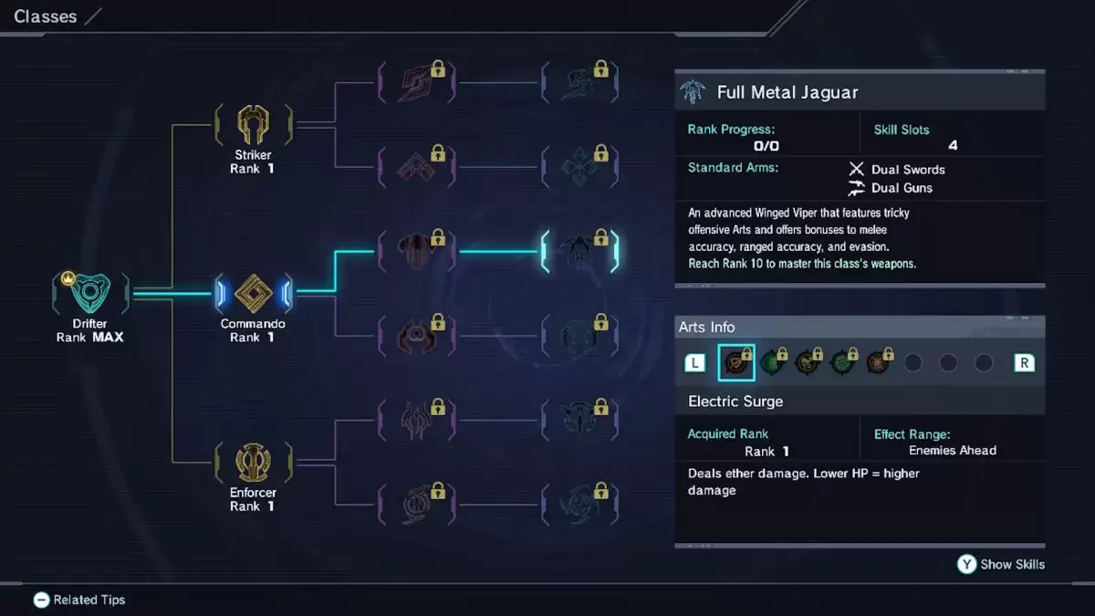 L'opzione Classe Jaguar Full Metal in Xenoblade Chronicles X