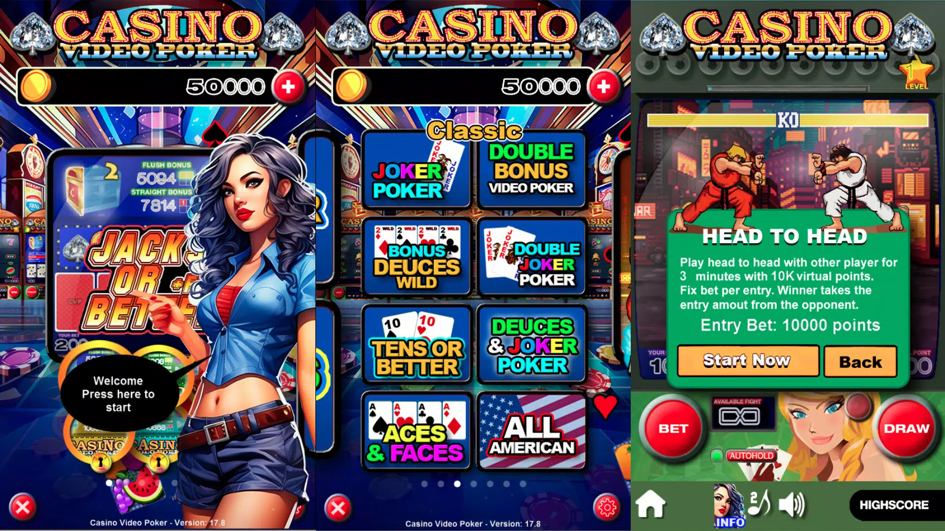 Casino Video Poker Schermafbeelding 0