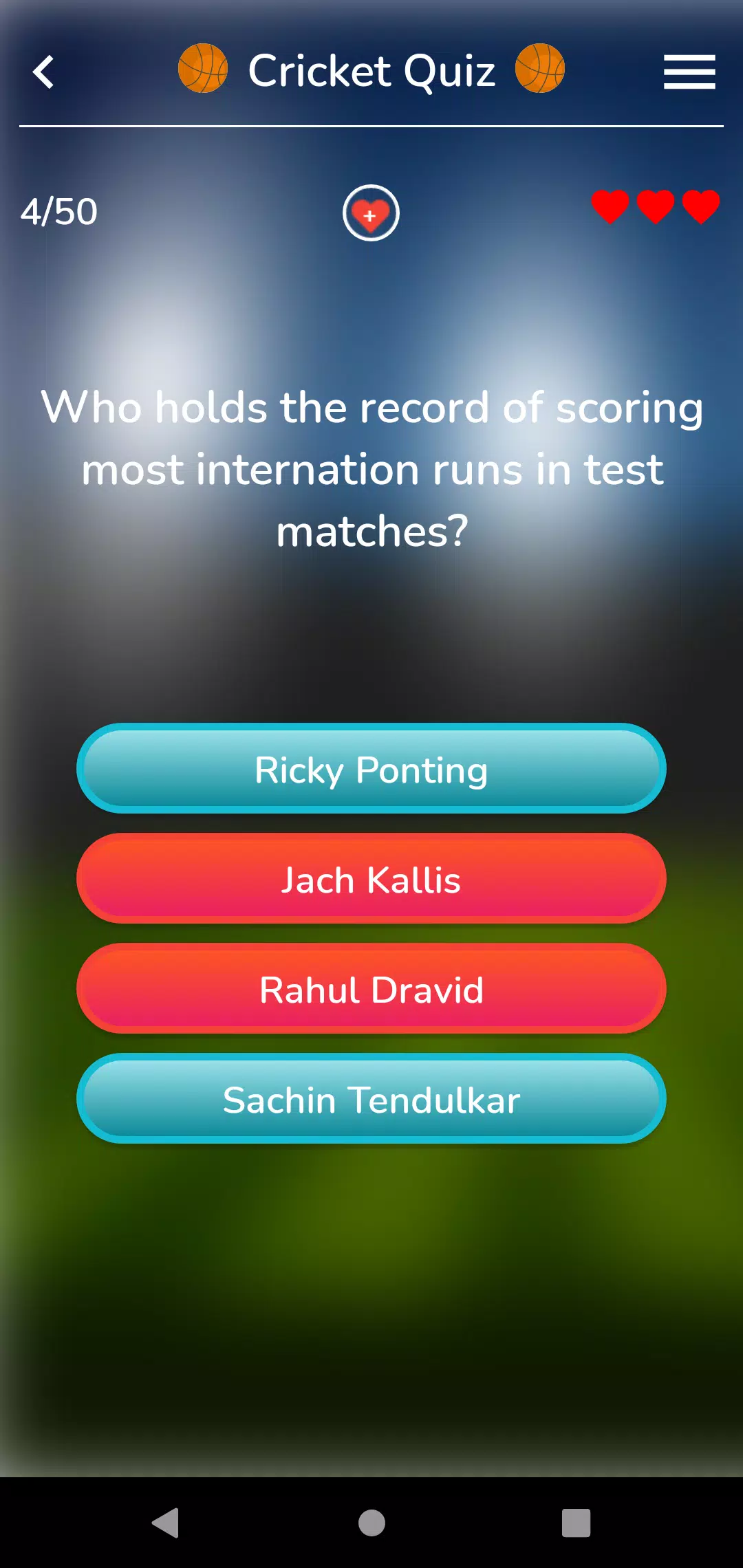 World Sports Quiz Screenshot 2