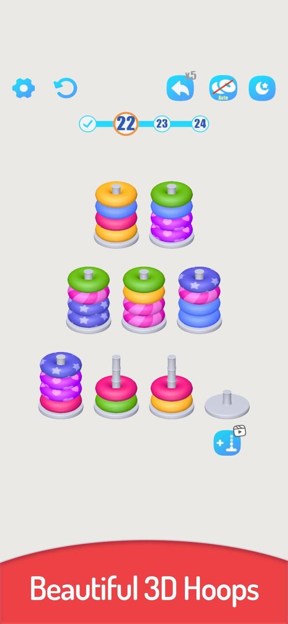 3D Color Sort Hoop Stack Captura de tela 2