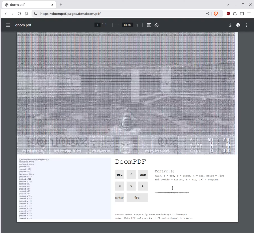 Doom nu speelbaar in PDF -formaat