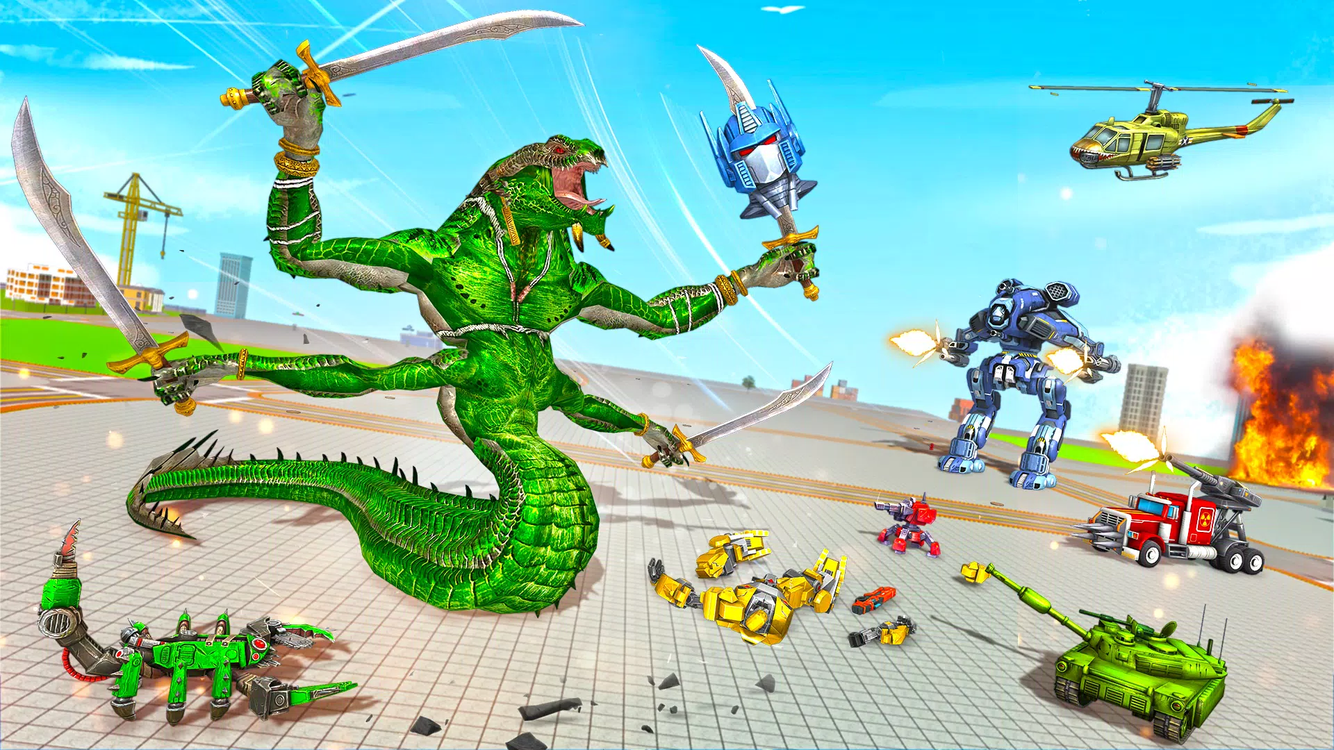 Snake Robot Game - Stone Robot ภาพหน้าจอ 1