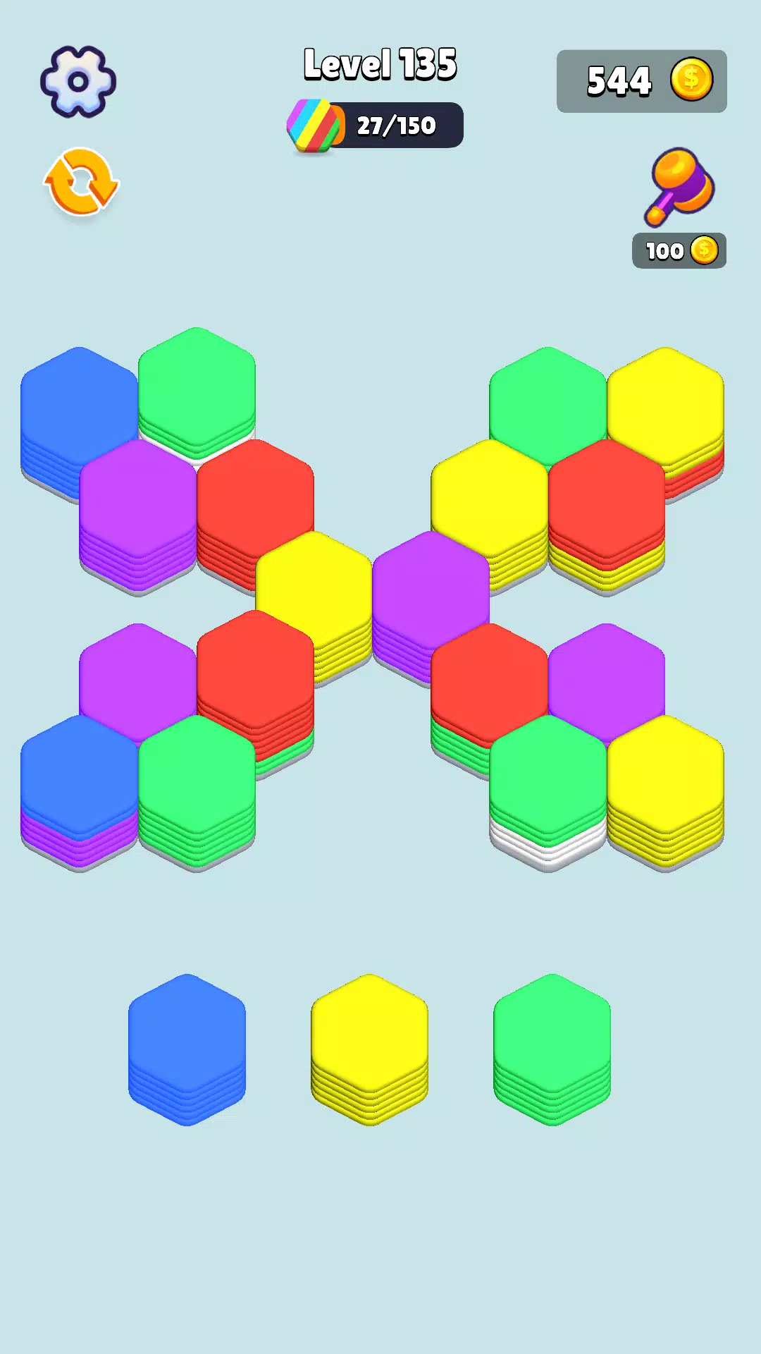 Stack Hexa Sort: Puzzle Match Ảnh chụp màn hình 3