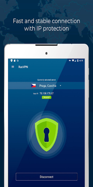 Fast VPN proxy servers with no logs - RUSVPN Ảnh chụp màn hình 1