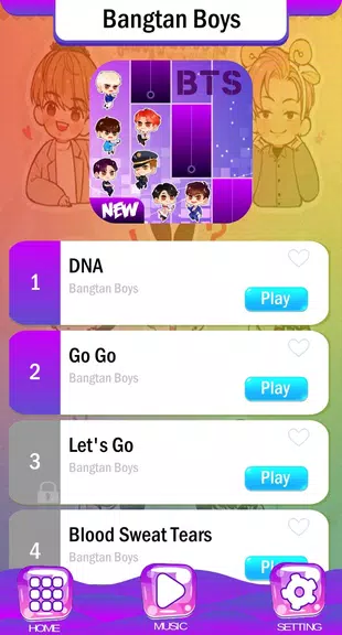 BTS Chibi Piano Tiles Captura de pantalla 0