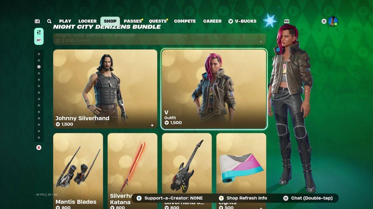 Cyberpunk 2077 Fortnite Crossover: Missing Male V