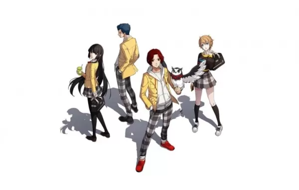 Mga mag -aaral mula sa * persona 5: ang phantom x * nakasuot ng dilaw na canary jackets
