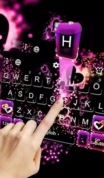 Sparkling Purple Heart Keyboard Theme Captura de pantalla 0