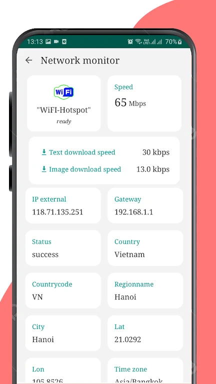 WiFi, 5G, 4G, 3G H+ speed test Captura de tela 1