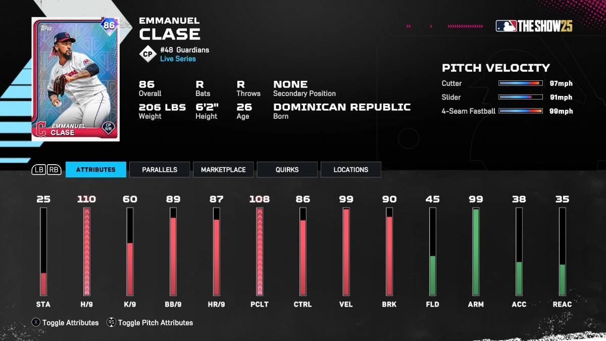 伊曼纽尔·克拉斯（Emmanuel Clase）是美国职业棒球大联盟（MLB）节目25中有关最佳钻石王朝卡的文章的一部分。