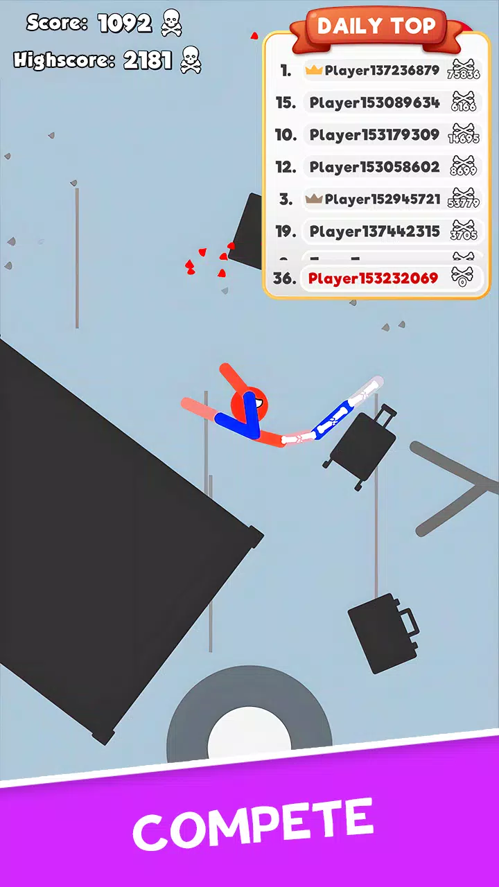 Stickman Broken Bones io スクリーンショット 1