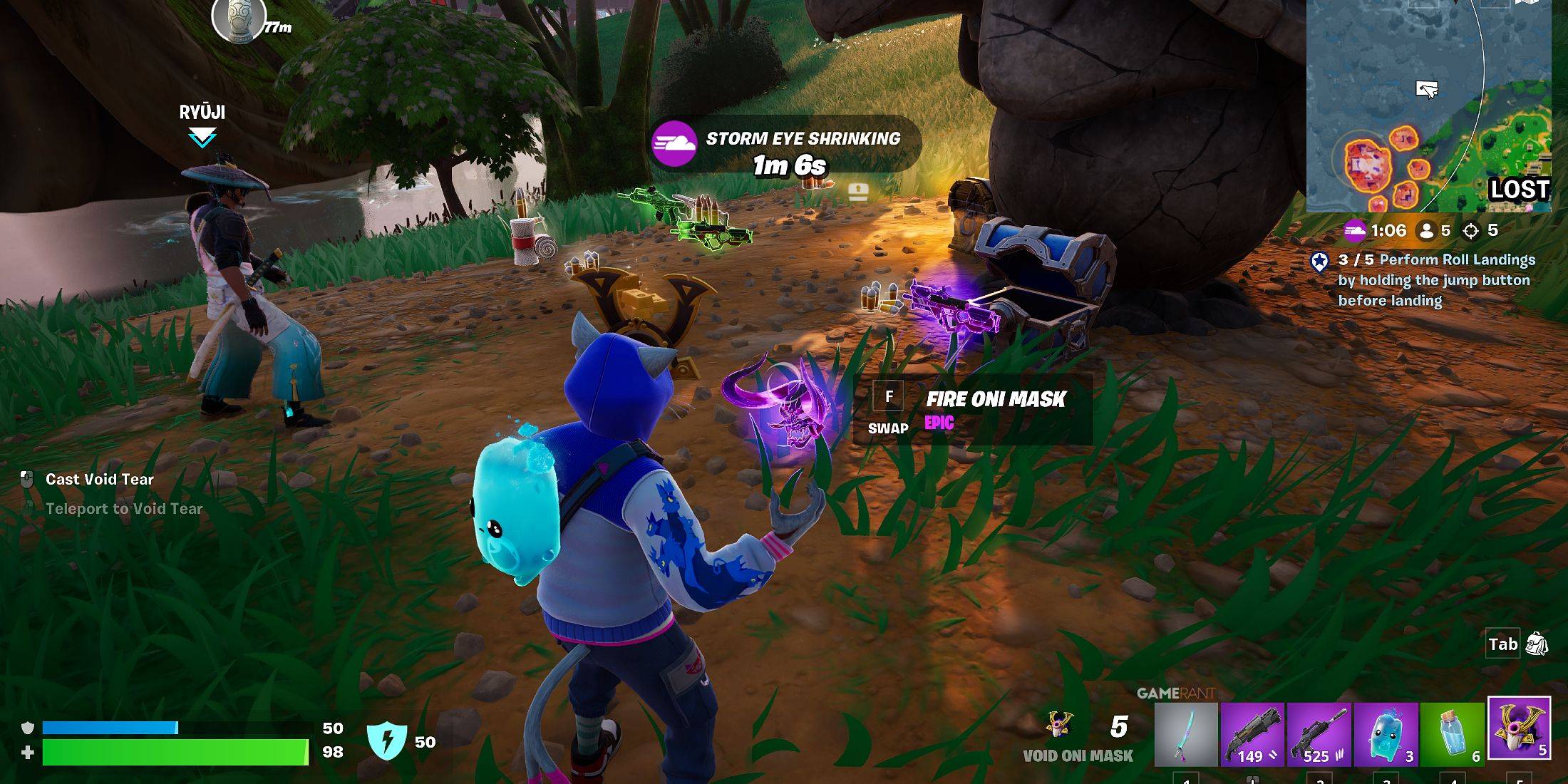 Fortnite oni máscara de la máscara ubicación del cofre