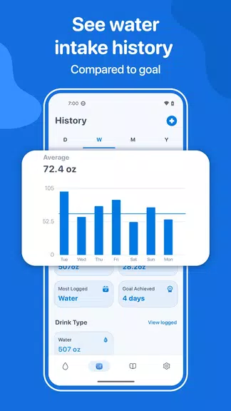 Water Tracker: WaterMinder app ဖန်သားပြင်ဓာတ်ပုံ 1