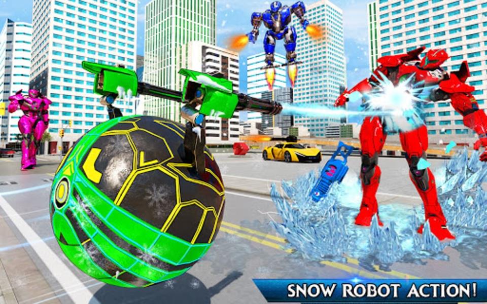 Snow Ball Robot Bike Games Screenshot 2