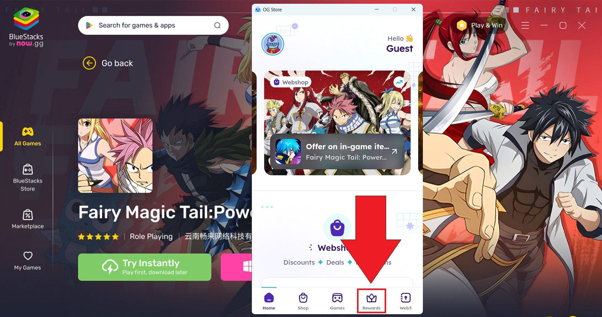 Exclusive Fairy Magic Tail</p> redimiendo <p> ewards en la tienda OG: <strong> </strong>
</p>
<p> Navegue a la pestaña 