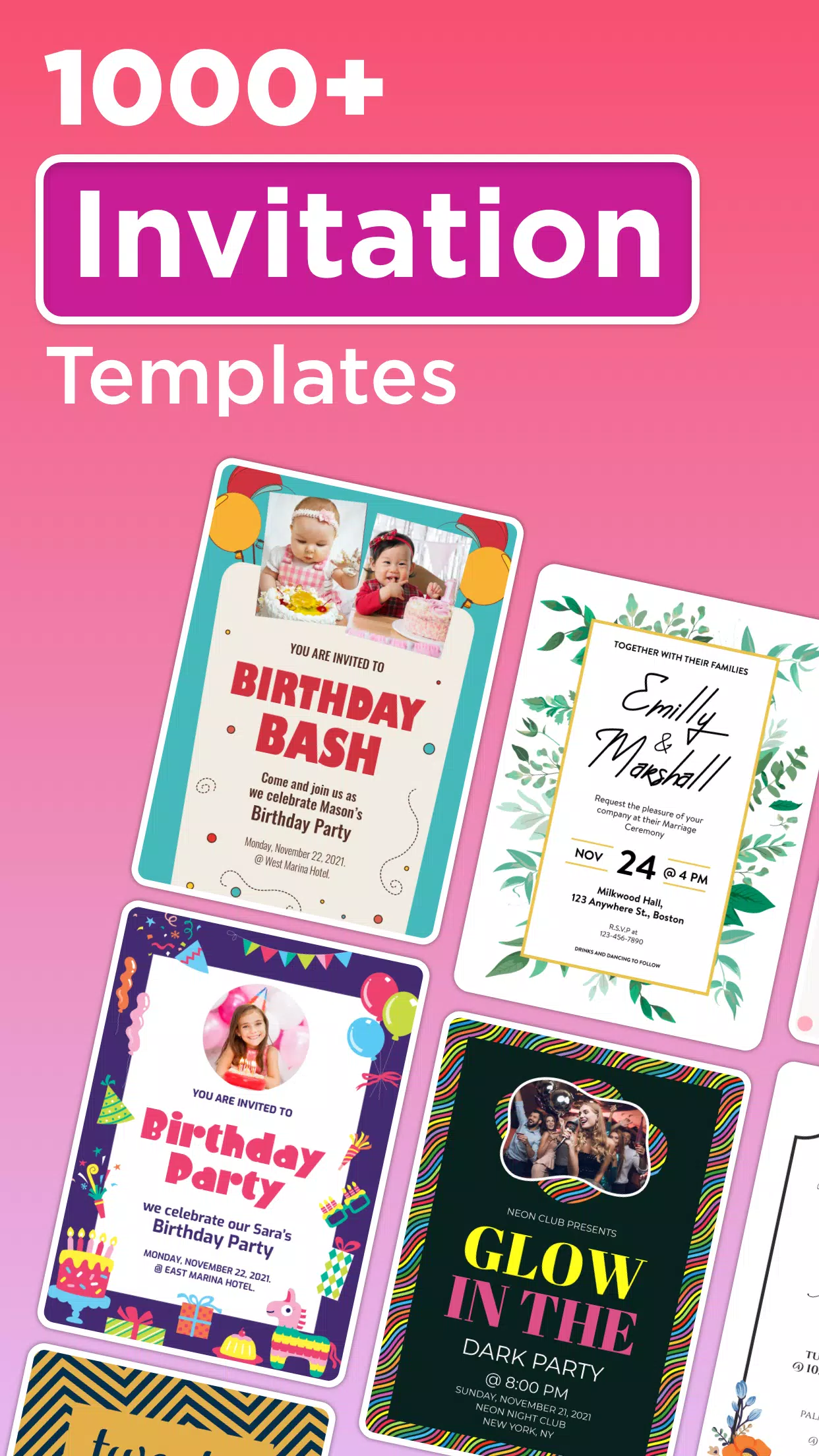 Invitation maker & Card Design ภาพหน้าจอ 1