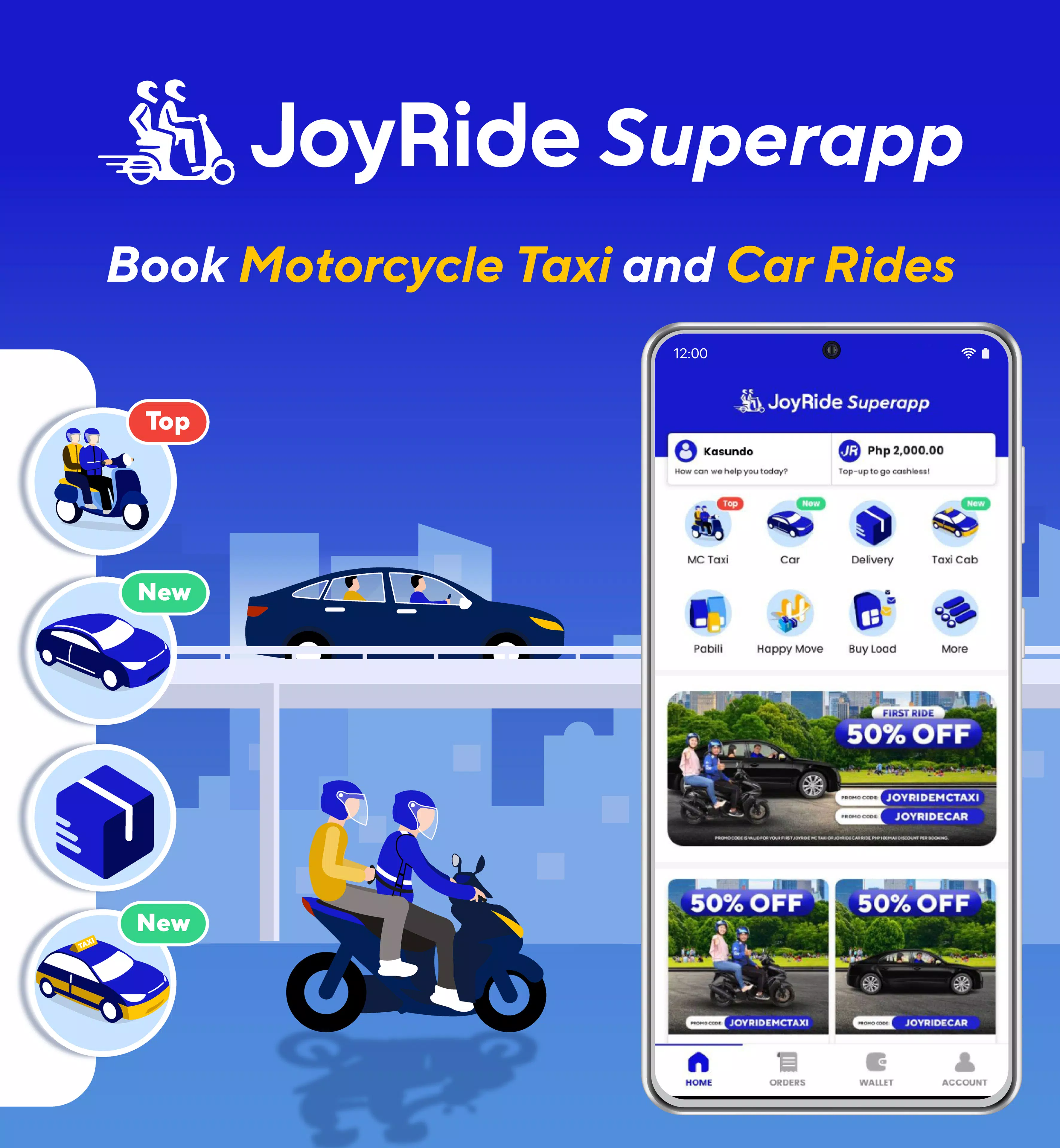 JoyRide - Book Car and MC Taxi ဖန်သားပြင်ဓာတ်ပုံ 0