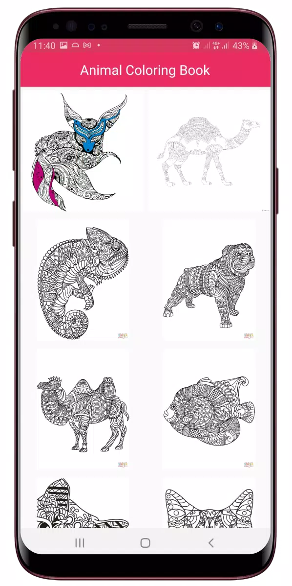 Animal Mandala Coloring Book स्क्रीनशॉट 1