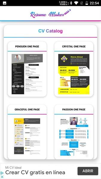 Resume Builder & CV maker :PDF 스크린샷 0