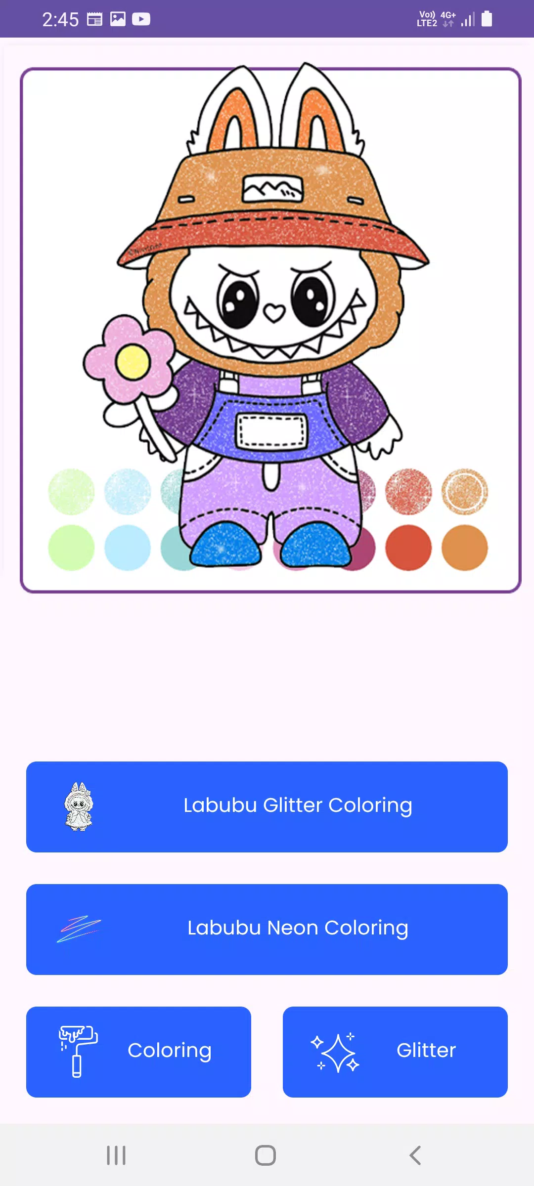 Labubu Glitter Coloring Captura de pantalla 0