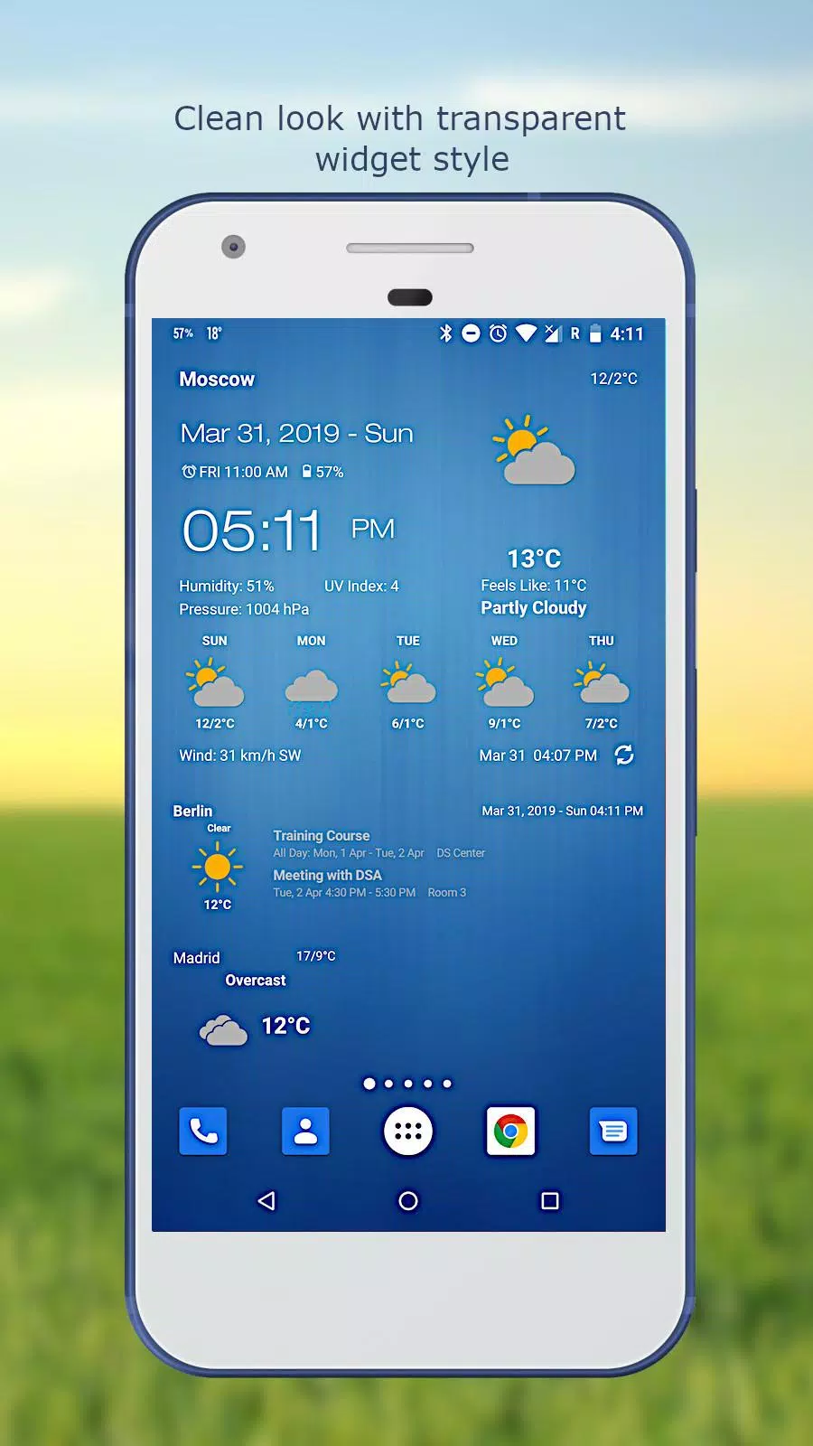 Weather & Clock Widget Tangkapan skrin 2