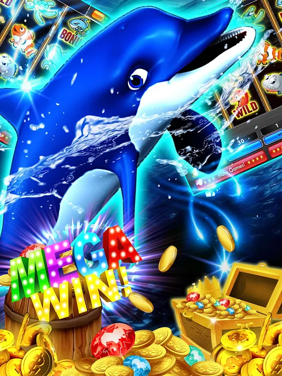 Dolphin Slots: Deluxe Pearl スクリーンショット 1