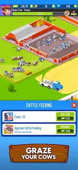 Milk Farm Tycoon Mod ဖန်သားပြင်ဓာတ်ပုံ 1