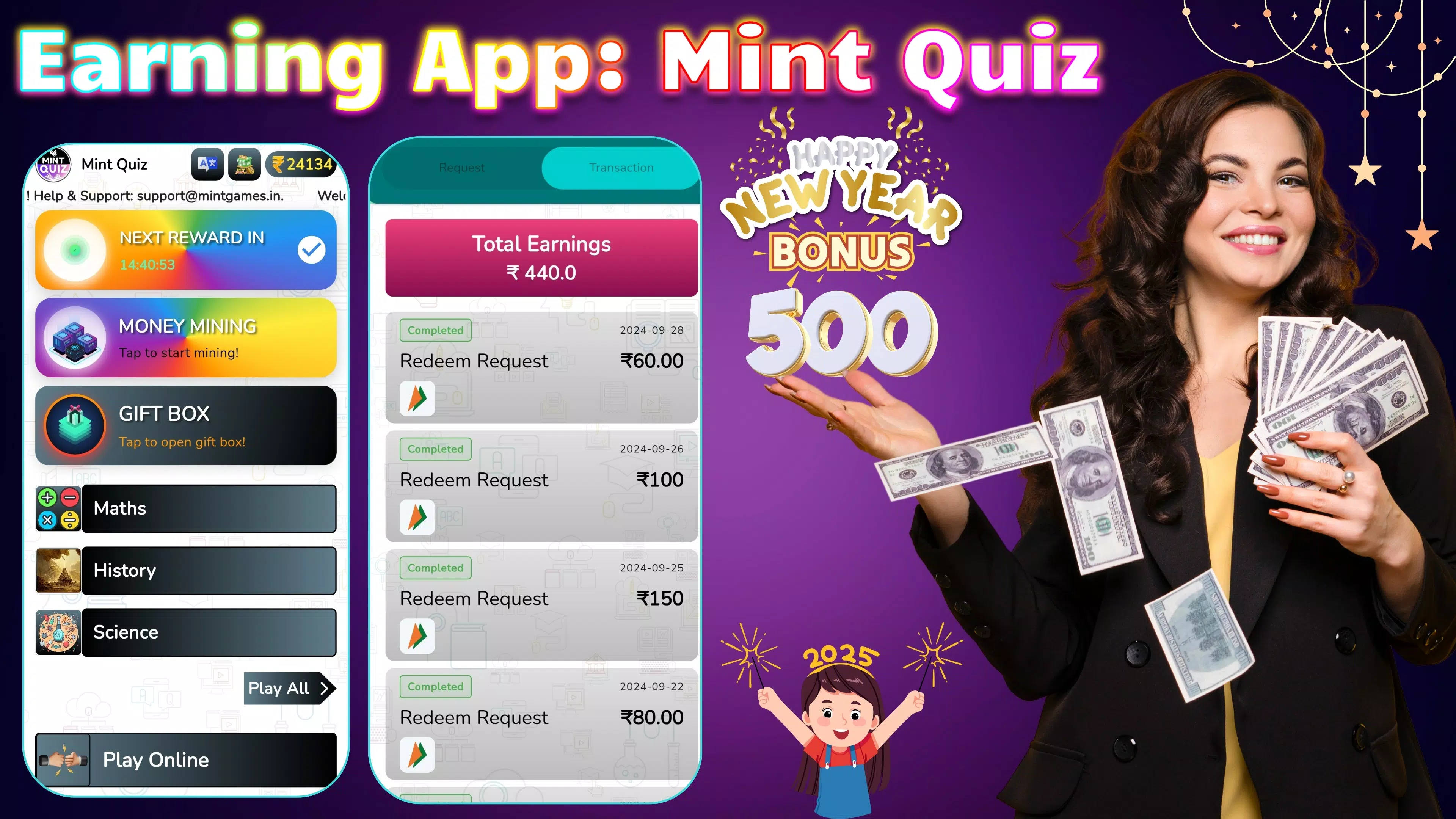 Earning App: Mint Quiz Zrzut ekranu 0