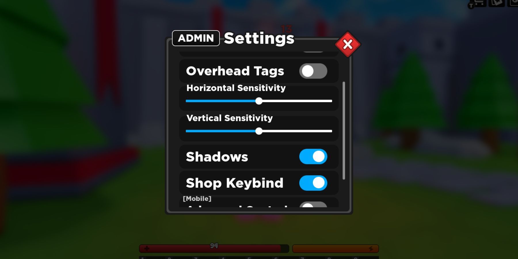 Sensitivity Settings Image