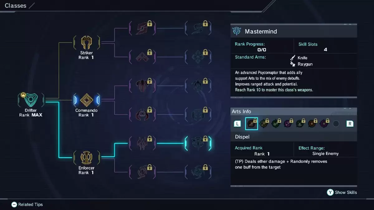 L'opzione Classe Mastermind in Xenoblade Chronicles X